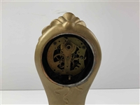 Jennings Brothers Art Nouveau Cast Metal Golfer Mantel Clock with Waterbury Movement