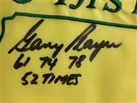 Gary Player Signed 2009 Masters Embroidered Flag w/Dates Won & '52 Times' JSA ALOA