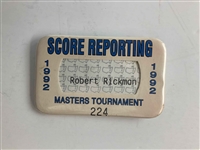 A Collection of 1992 Masters Tournament Memorabilia