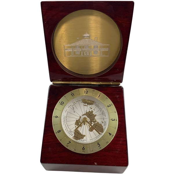 2001 Masters Augusta Clubhouse Norwood World Time Desk Clock - Tiger Win