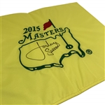 Jordan Spieth Signed 2015 Masters Tournament Embroidered Flag Beckett #BP66769 & SERIES Badge #R18036