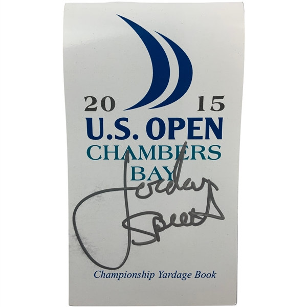 Jordan Spieth Signed 2015 U.S. Open Chambers Bay Yardage Book JSA ALOA