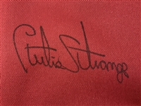 Curtis Strange Signed U.S. Open Red Souvenir Pin Flag JSA ALOA