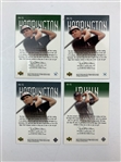 A Collection of Sixteen Upper Deck Golf Memorabilia Trading Cards Including Autograph and Numbered Inserts