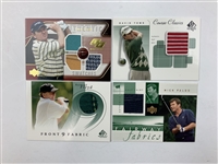 A Collection of Sixteen Upper Deck Golf Memorabilia Trading Cards Including Autograph and Numbered Inserts