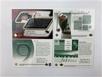 A Collection of Sixteen Upper Deck Golf Memorabilia Trading Cards Including Autograph and Numbered Inserts