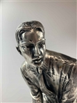 Sizeable Bobby Jones Silver-Plated Putting Figural Statue on Plinth
