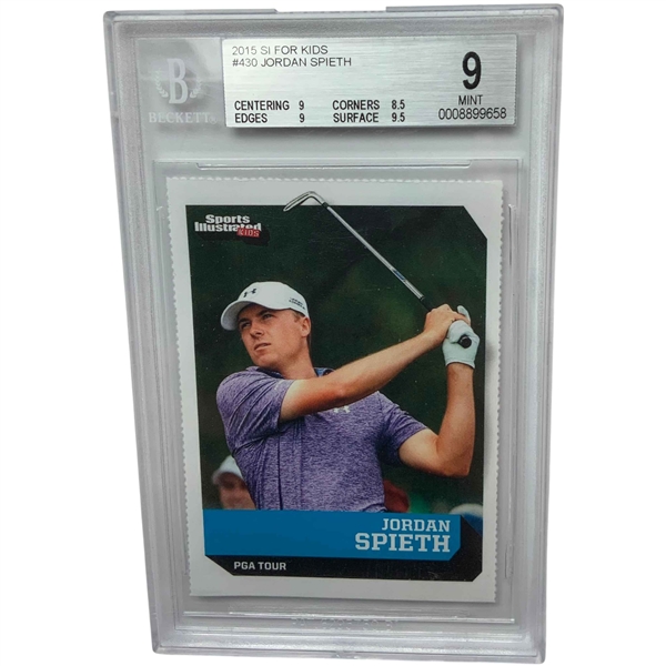 2015 Sports Illustrated for Kids Jordan Spieth Rookie Card #430 BGS 9 Mint