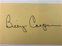 Billy Casper Signed Cut w/ Record & Photo JSA ALOA
