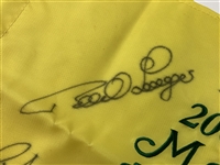 Brewer, Casper, Zoeller & 3 Other Champs Signed 2001 Masters Tournament Embroidered Flag JSA ALOA