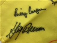 Brewer, Casper, Zoeller & 3 Other Champs Signed 2001 Masters Tournament Embroidered Flag JSA ALOA