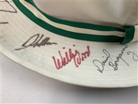 Duval, Cink, Leonard, Calc & More Signed Augusta National White Bucket Hat JSA ALOA