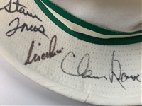 Duval, Cink, Leonard, Calc & More Signed Augusta National White Bucket Hat JSA ALOA