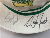 Duval, Cink, Leonard, Calc & More Signed Augusta National White Bucket Hat JSA ALOA