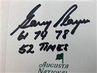 Gary Player Signed Augusta National Scorecard w/Years Won JSA ALOA