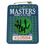 Fred Couples Signed 1992 Masters Tournament SERIES Badge #X10584 JSA ALOA