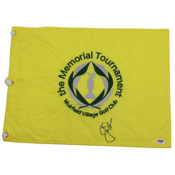 Jack Nicklaus Signed Undated The Memorial at Muirfield Embroidered Flag PSA/DNA