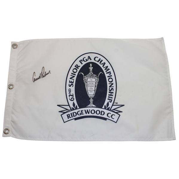 Arnold Palmer Signed 2001 Senior PGA Championship Screen Flag JSA ALOA