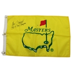 Ben Crenshaw Signed Classic 1995 Masters Yellow w/Green Outline Screen Flag w/Dates JSA ALOA