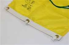 Ben Crenshaw Signed Classic 1995 Masters Yellow w/Green Outline Screen Flag w/Dates JSA ALOA