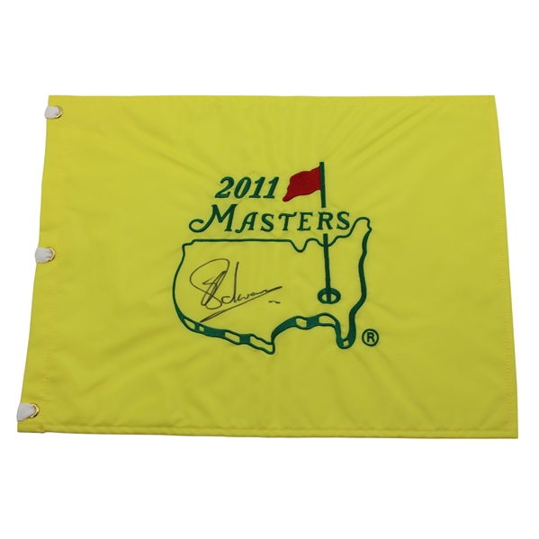 Charl Schwartzel Signed 2011 Masters Tournament Embroidered Flag JSA ALOA