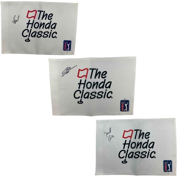 Sung Jae Im, Sepp Straka & Matt Jones Signed Honda Classic PGA Tour Pin Flags JSA COAs