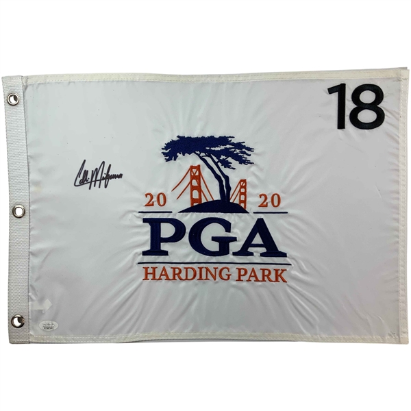Collin Morikawa Signed 2020 PGA Championship Harding Park 18th Hole Golf Flag JSA #WIT687340