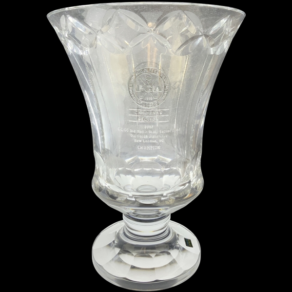 Robert Boyds Sterling Cut Glass PGA Carolinas Section 2007 E-Z-GO Old North State Senior Open Champion Trophy Vase