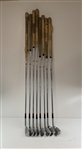 A Set of Eight MacGregor Tommy Armour Silver Scot Tourney Rec No 985T Left Handed Irons