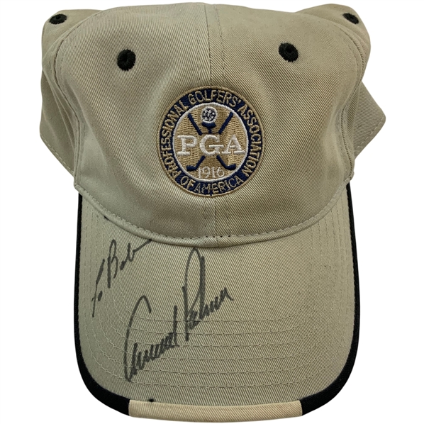 Arnold Palmer Signed PGA Tan Hat JSA ALOA