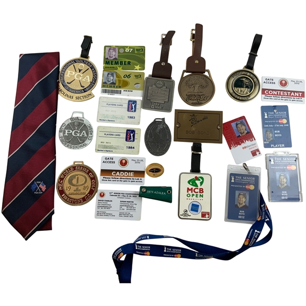 A Collection of Professional Golf Memorabilia and Credentials Belonging to Bob Boyd
