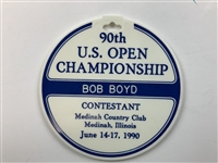 Robert Boyd's 1990 US Open at Medinah Contestant Bag Tag, Plaque & Patch