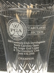 Robert Boyd's PGA Carolinas Section 2000 North Carolina Open Champion Cut Glass Trophy Vase