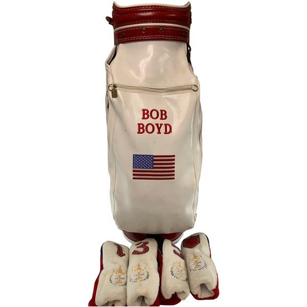 Miller Golf 1990 PGA Cup Matches Team USA Staff Bag and Headcover Set Prepared for Bob Boyd