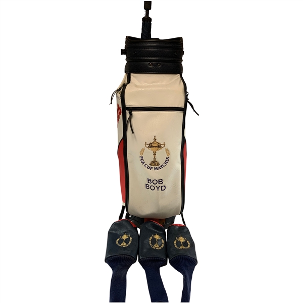 2000 PGA Cup Matches Team USA Tournament Issued Golf Bag and Trio of Headcovers for Bob Boyd