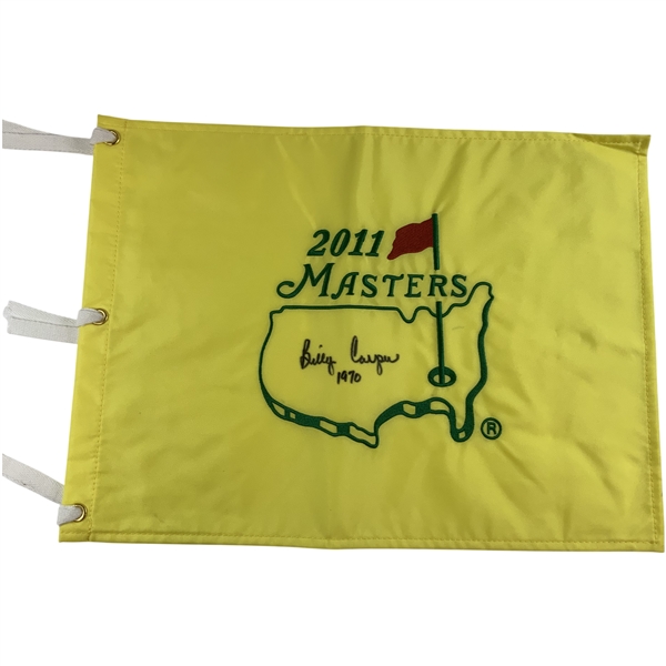 Billy Casper Signed 2011 Masters Embroidered Flag w/1970 JSA ALOA