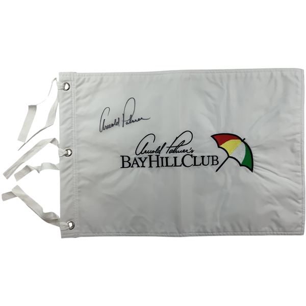 Arnold Palmer Signed Bay Hill Club Embroidered Flag JSA ALOA