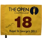 Darren Clarke Signed 2011 Open Championship at Royal St George Flag JSA ALOA