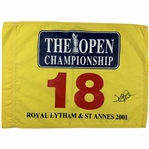 David Duval Signed 2001 The OPEN at Royal Lytham & St. Annes Flag JSA ALOA