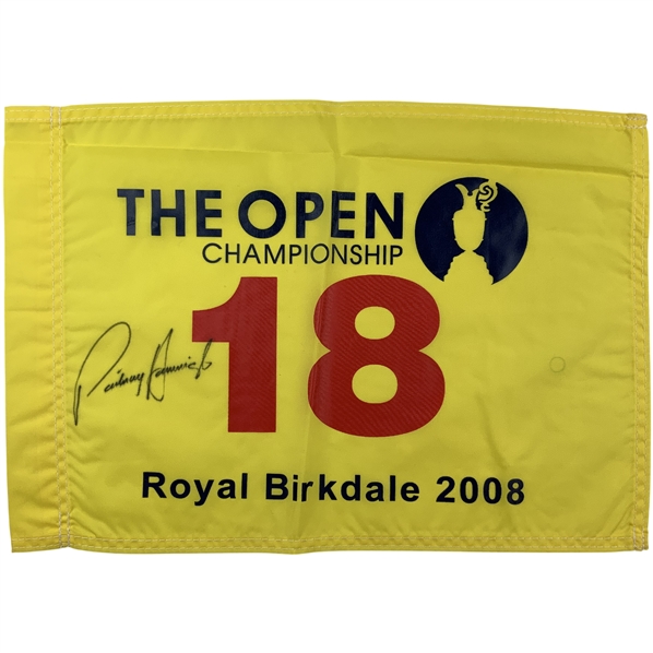 Padraig Harrington Signed 2008 The Open at Royal Birkdale Replica Flag JSA ALOA