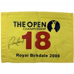 Padraig Harrington Signed 2008 The Open at Royal Birkdale Replica Flag JSA ALOA