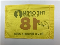 Padraig Harrington Signed 2008 The Open at Royal Birkdale Replica Flag JSA ALOA