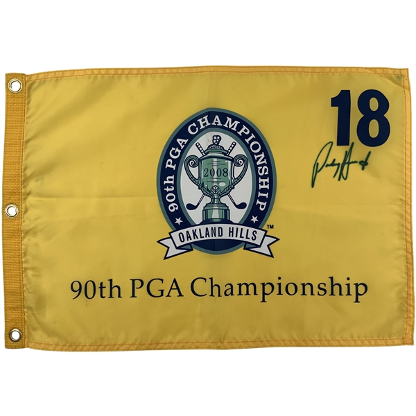 Padraig Harrington Signed 2008 PGA Championship at Oakland Hills Embroidered Flag JSA ALOA