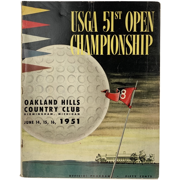 1951 US Open at Oakland Hills CC Official Program - Ben Hogan Winner