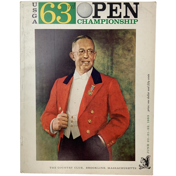 1963 US Open at The Country Club (Brookline) Official Program & Entry Form - Julius Boros Winner