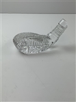 Waterford Crystal Golf Ball and Club Head on Wooden Base