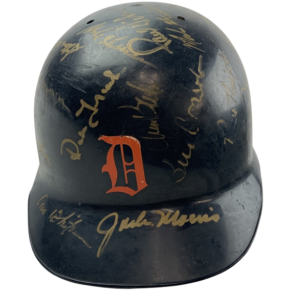 Ray Knights Team Signed 1988 Tigers Game Used Batting Helmet JSA ALOA