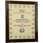Ray Knights Major League Georgian of the Year Plaque from 400 Club