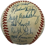 1987 Baltimore Orioles Team Signed Ball w/ Ripken Sr & Frank Robinson JSA ALOA 