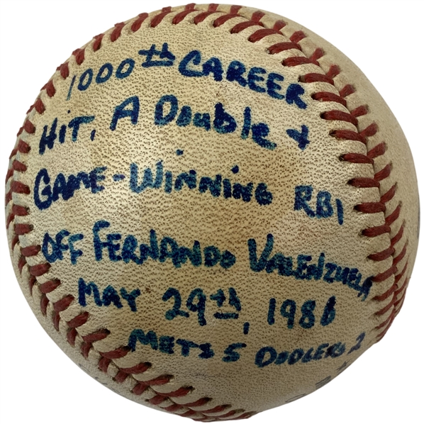 Ray Knights Inscribed 1,000th Career Hit New York Mets Milestone Baseball May 29 1986